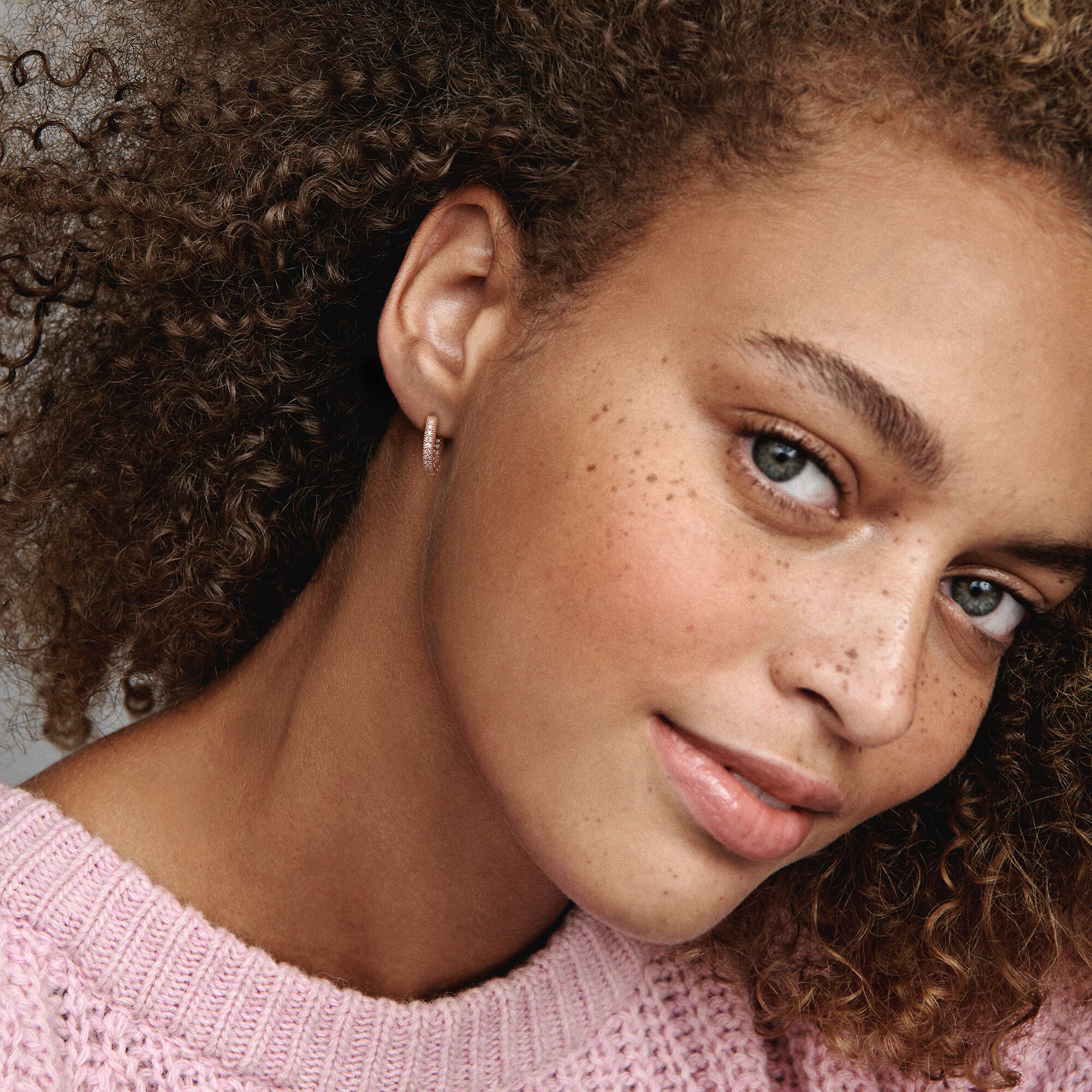 Heart Hoop Earrings | Rose gold plated 