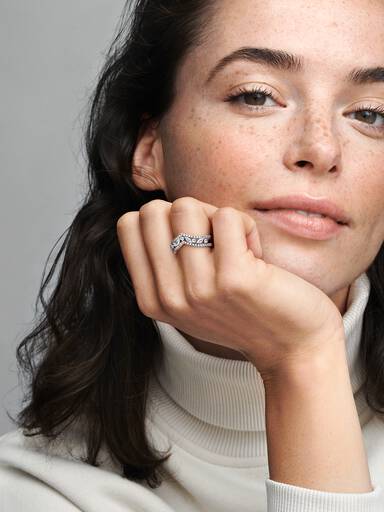 FINAL SALE - Sparkling Marquise Double Wishbone Ring
