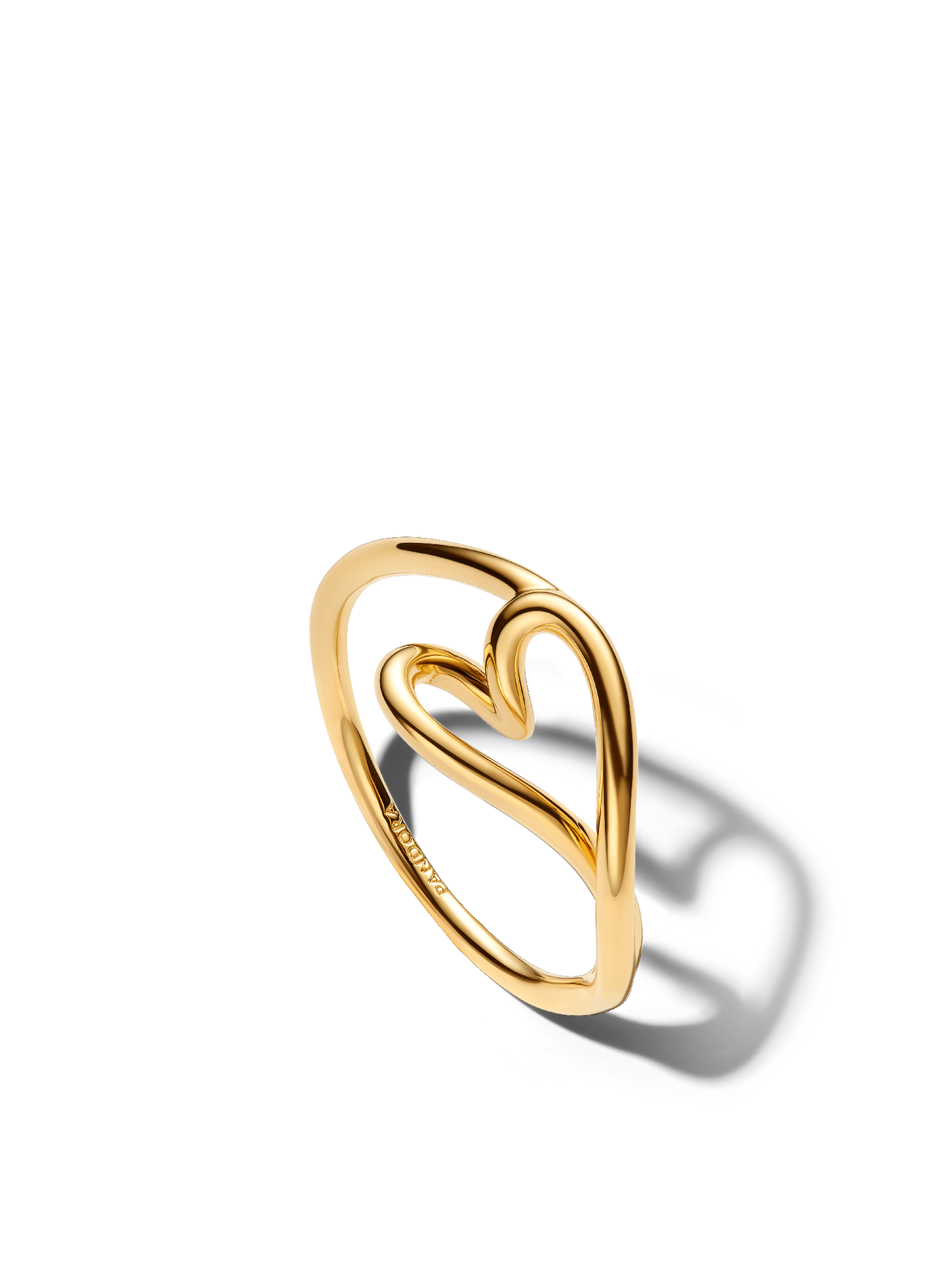 Женское кольцо Pandora Organically Shaped Heart Small, Gold plated, цвет: Позолоченный — фото 1