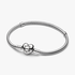 Pandora Moments Heart Clasp Snake Chain Bracelet, Platinum Plated Pandora Moments Heart Clasp Snake Chain Bracelet, Platinum Plated