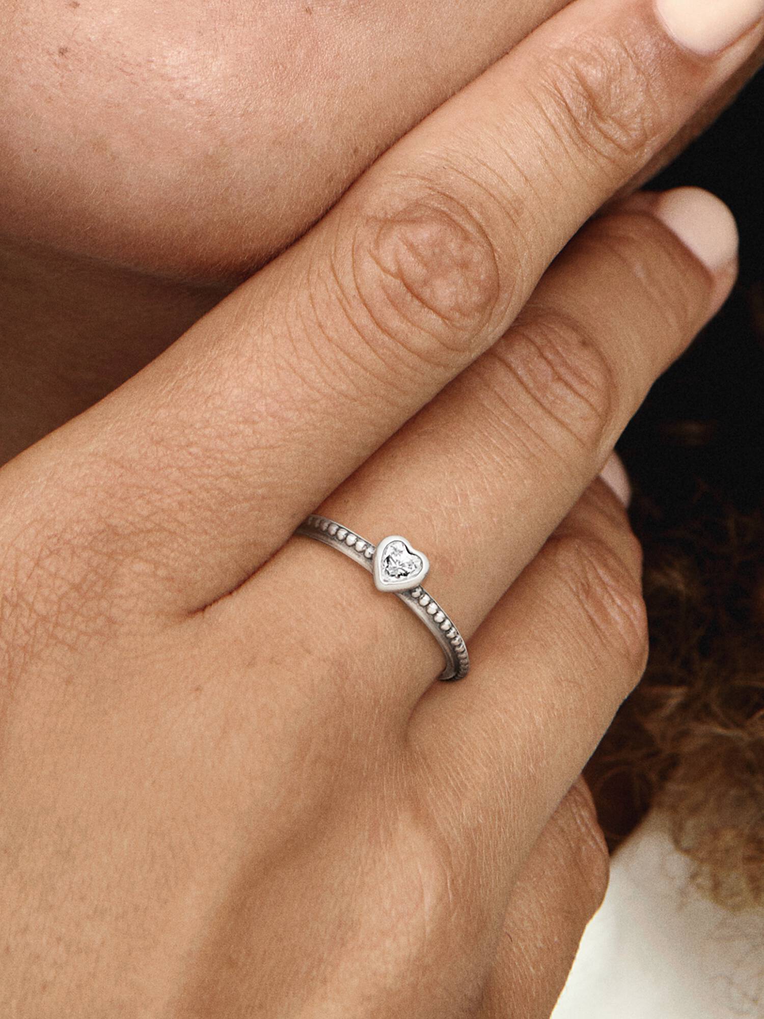 FINAL SALE - Clear Heart Beaded Ring