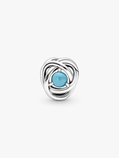 December Turquoise Blue Eternity Circle Charm