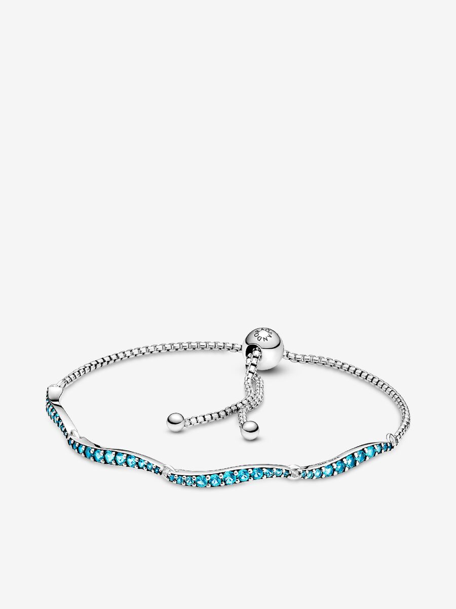 Blue Wavy Slider Bracelet