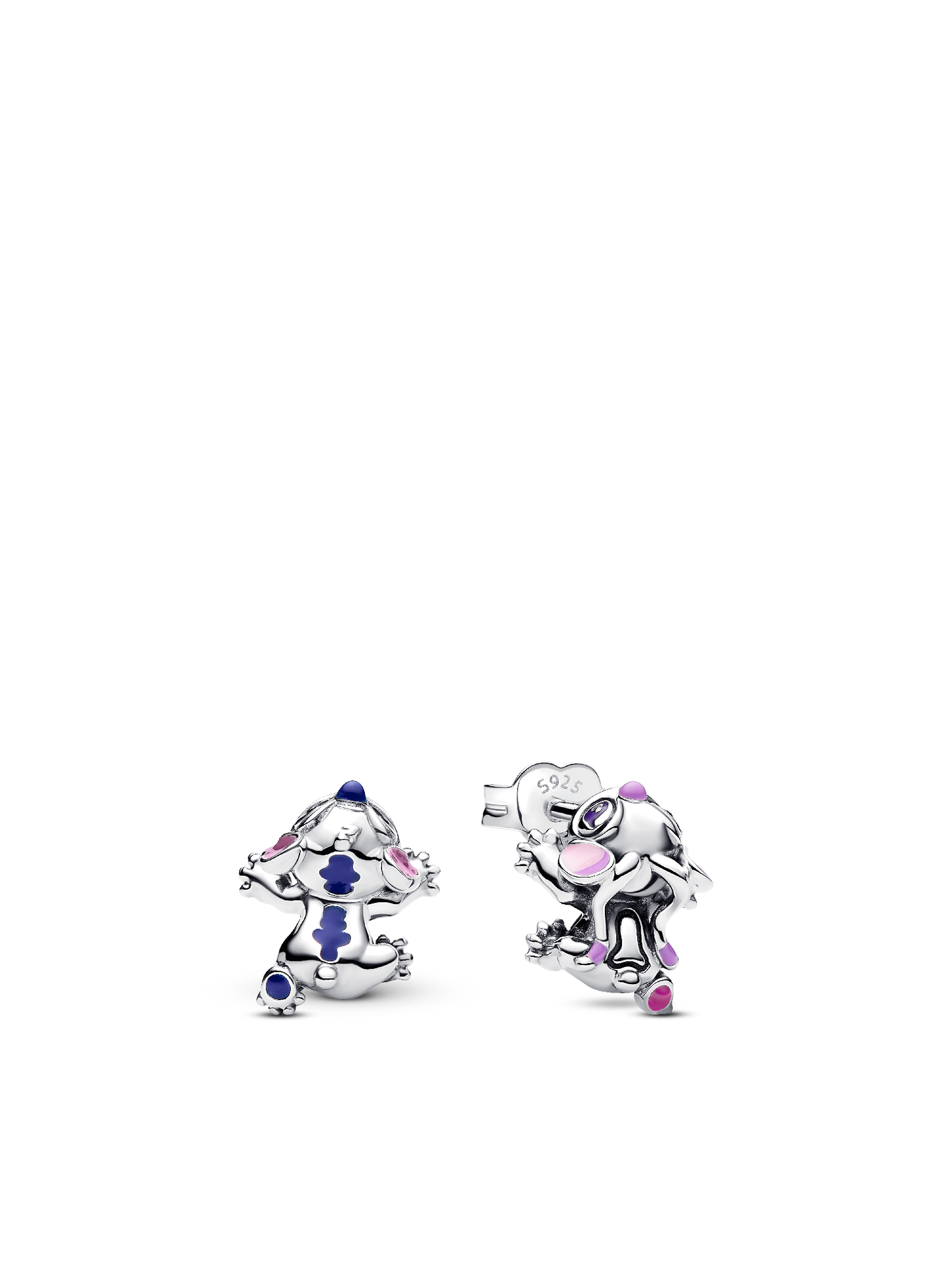 Женские серьги Pandora Disney Stitch & Angel, цвет: Серебро