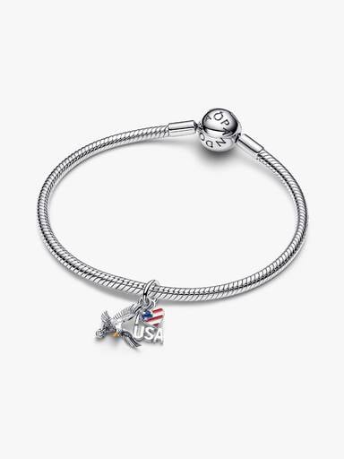 I Love USA Double Dangle Charm