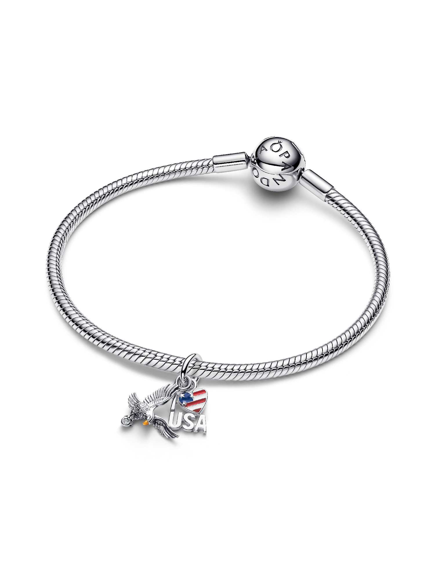 I Love USA Double Dangle Charm