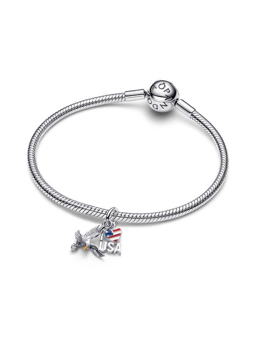 I Love USA Double Dangle Charm