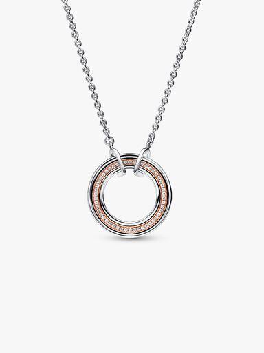 FINAL SALE - Pandora Signature Two tone Logo & Pavé Necklace