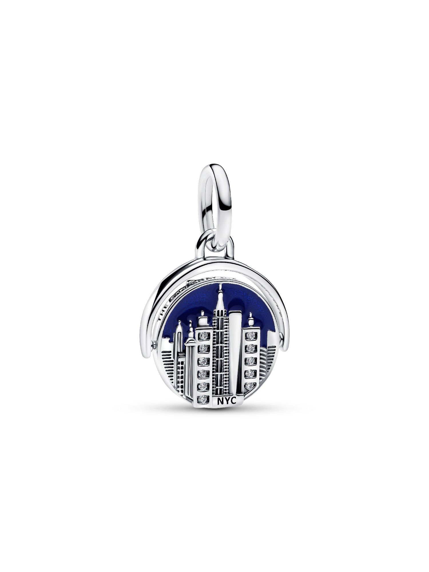 Spinnable New York Skyline Dangle Charm