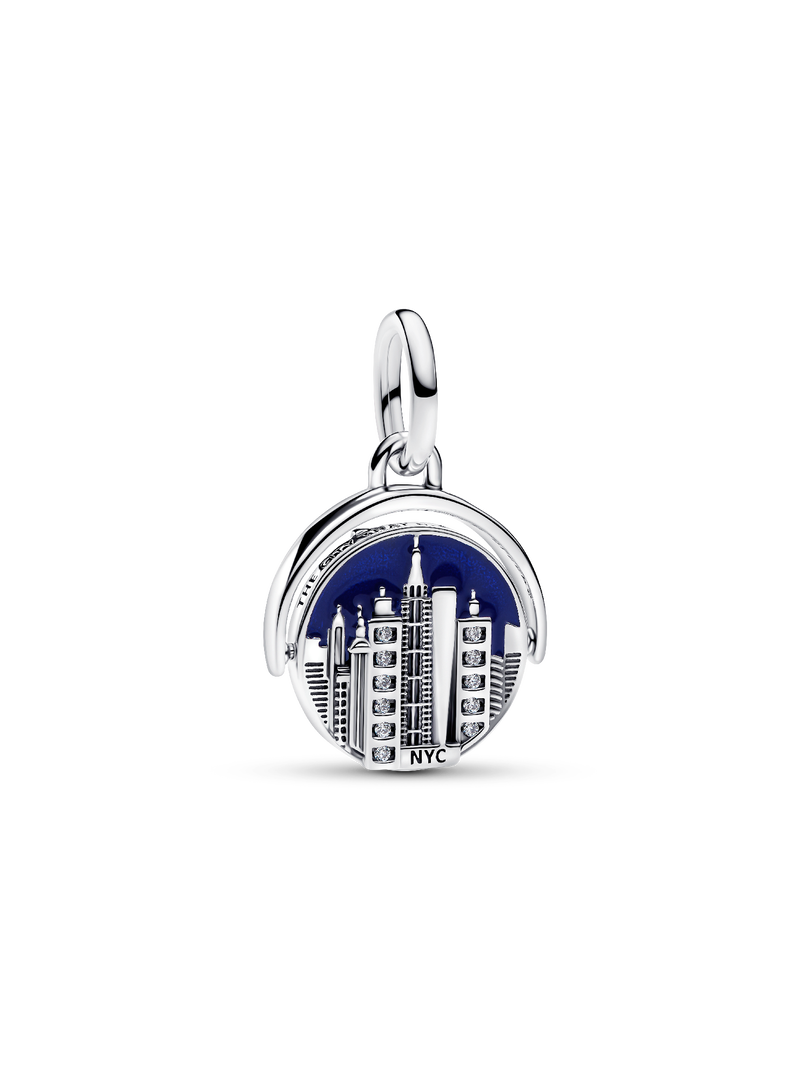 Spinnable New York Skyline Dangle Charm