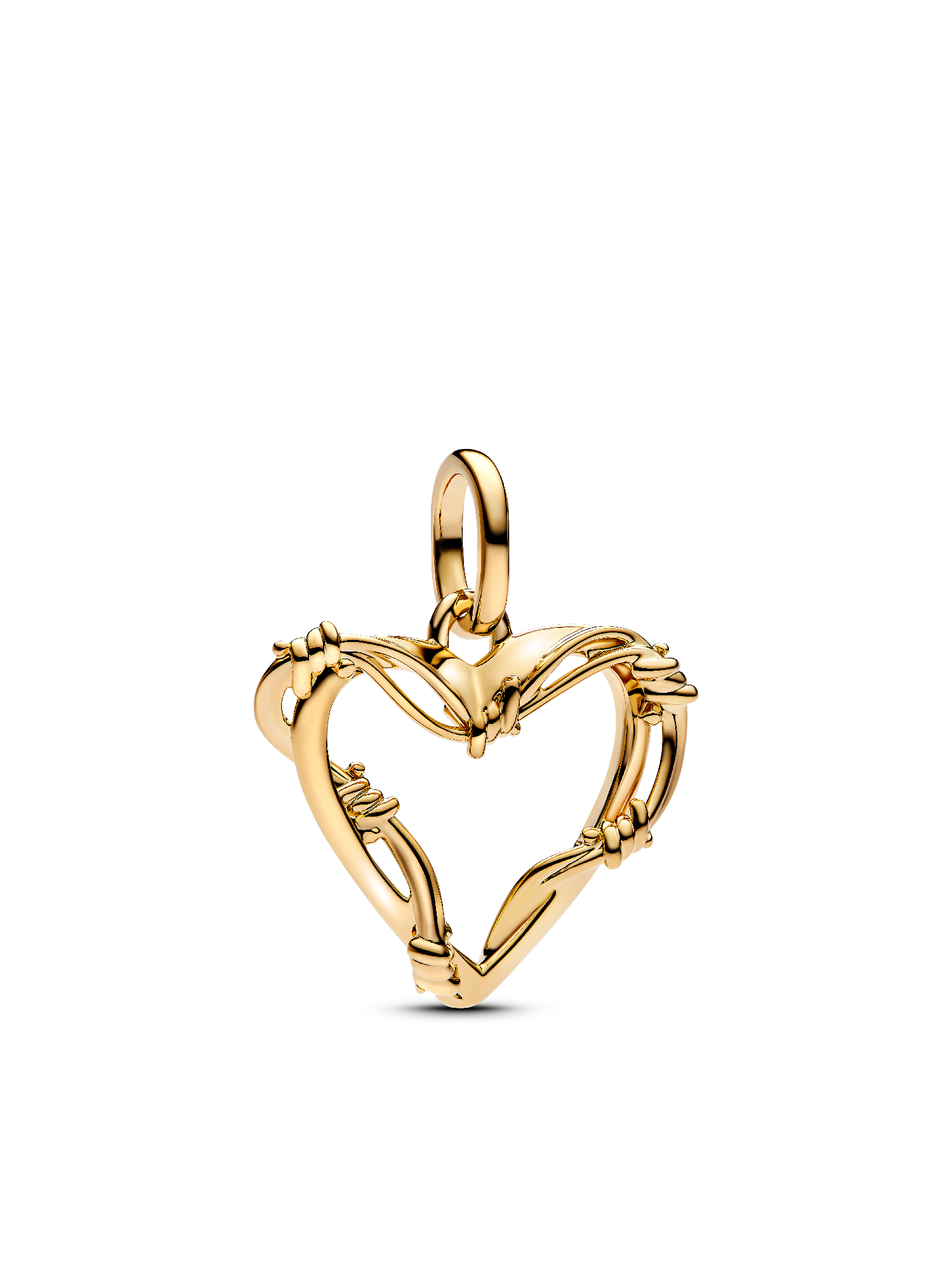 Golden Barbed Wire Heart Bracelet Set
