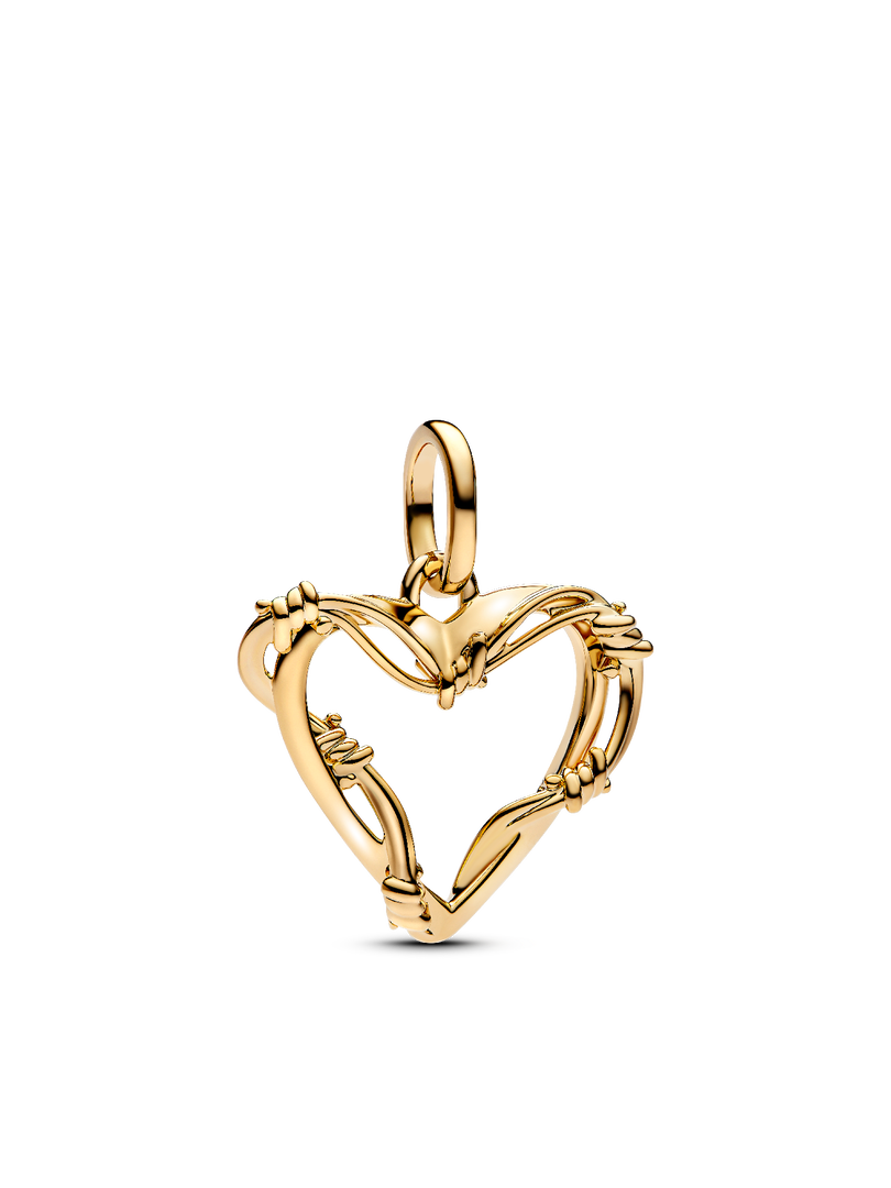 Golden Barbed Wire Heart Bracelet Set