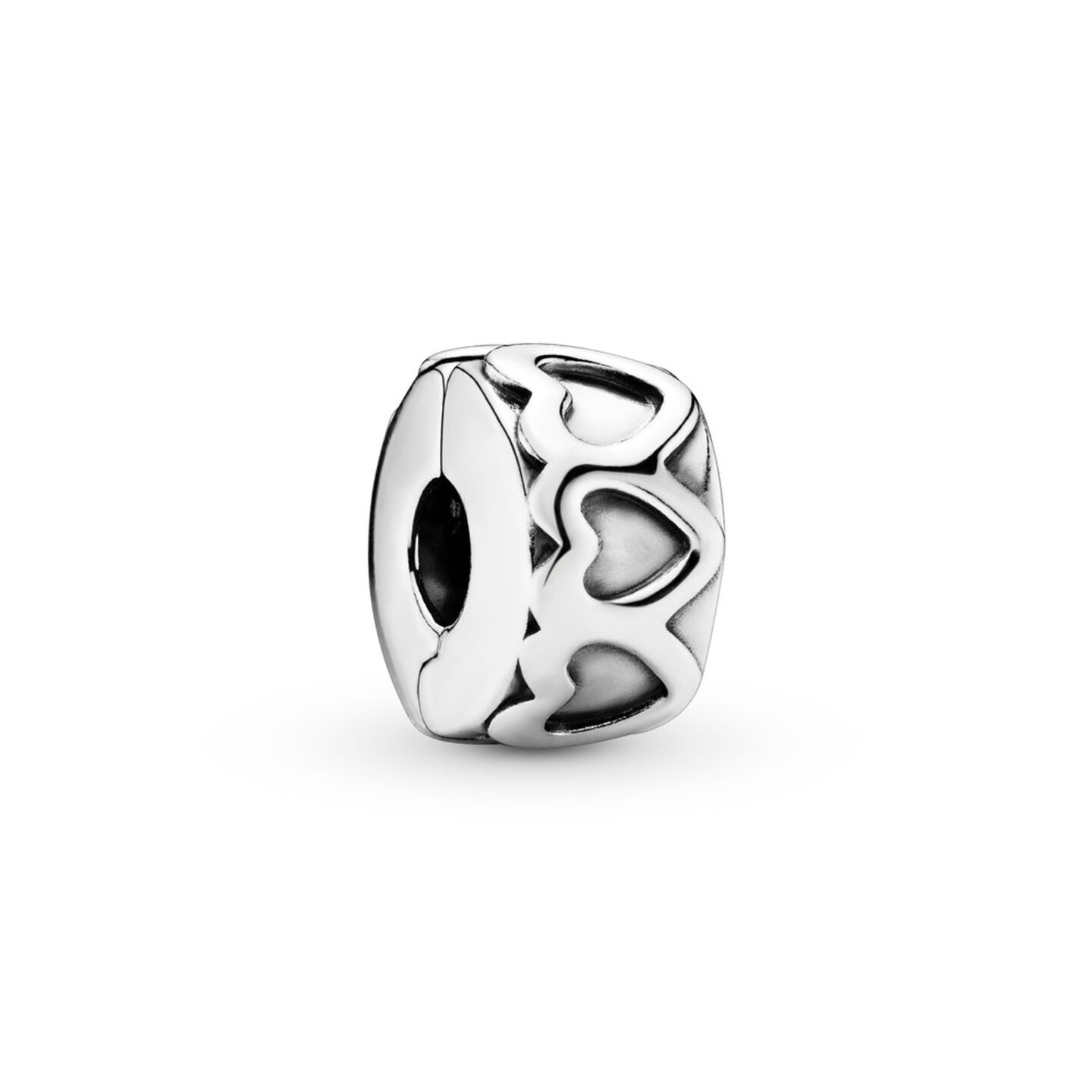 Женский шарм Pandora Band of Hearts Clip Charm, цвет: Серебро — фото 2