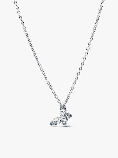Sparkling Clear Butterfly Jewelry Set