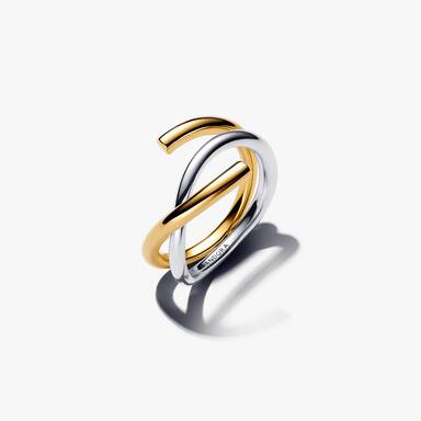 Two-Tone Intertwined Ring Set