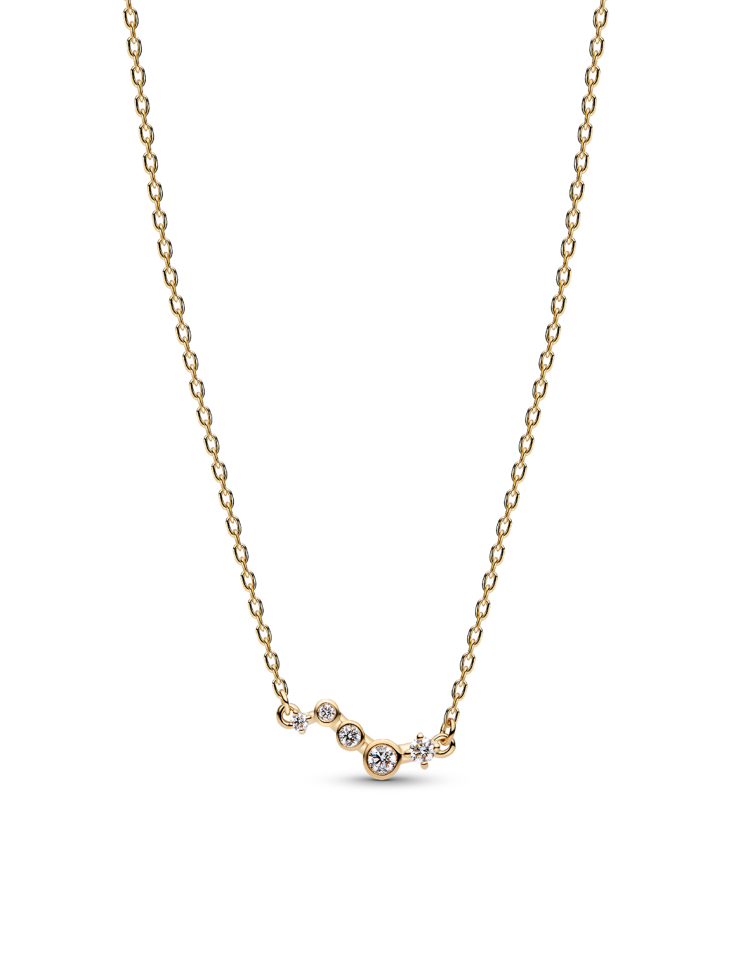 Женское колье Pandora Era Lab-Grown Diamond Droplet Bar, цвет: Золотой — фото 1