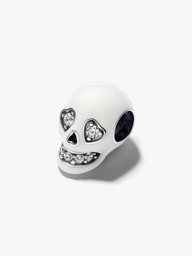 Glow-in-the-dark Sparkling Skull Charm