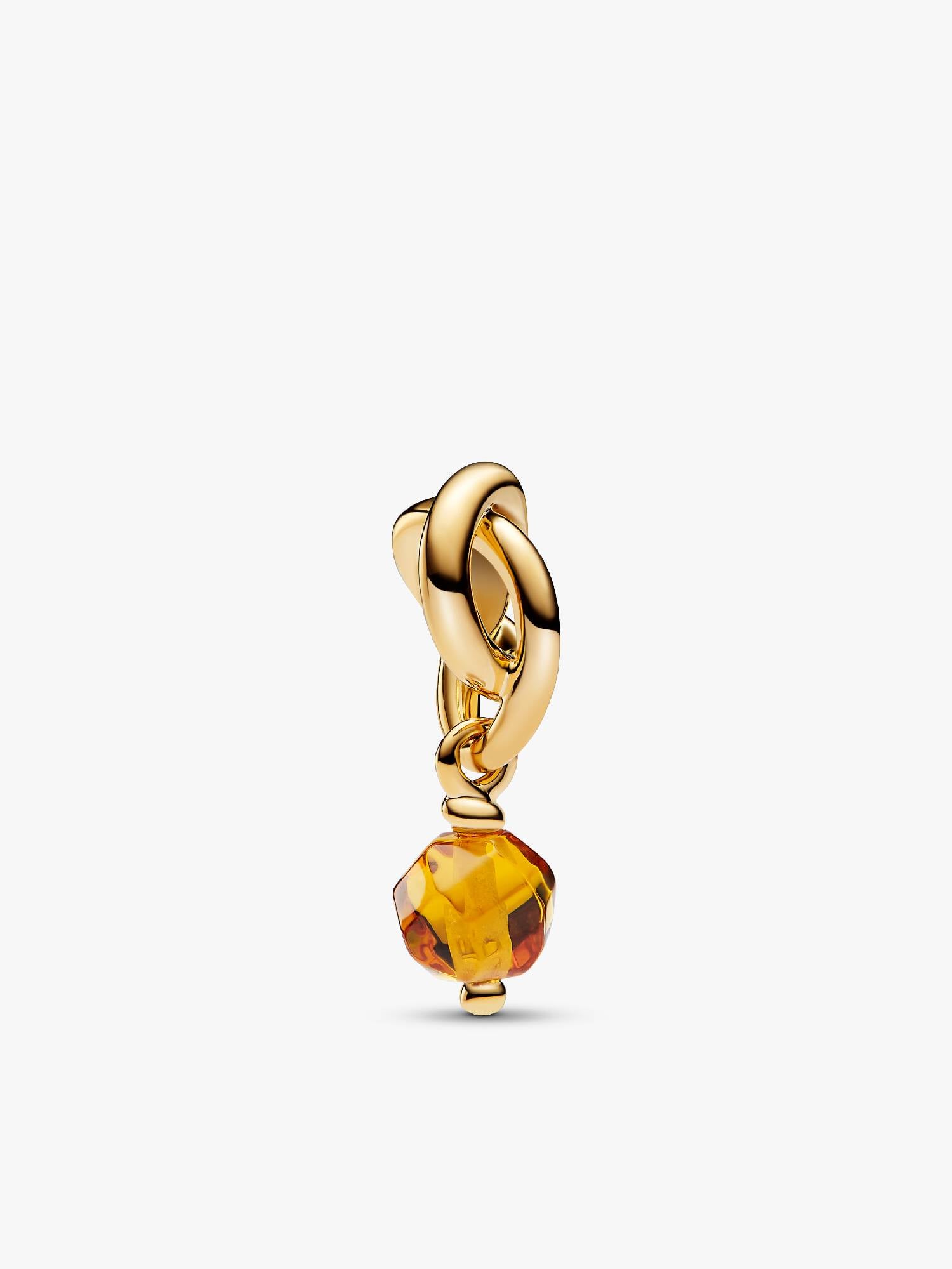 Faceted Honey Eternity Circle Dangle Charm