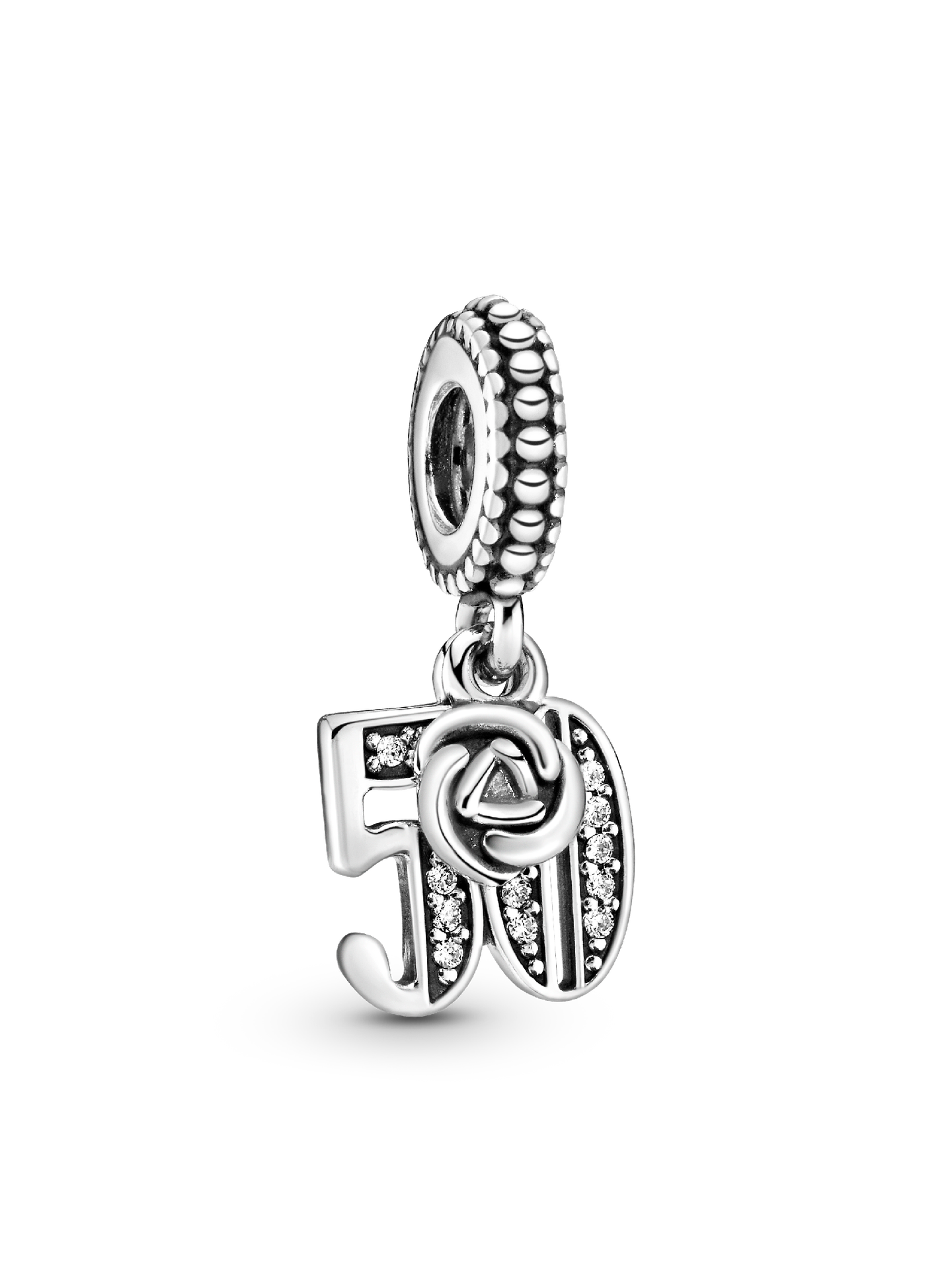 Женский шарм Pandora 50th Celebration Dangle Charm, цвет: Серебро — фото 1