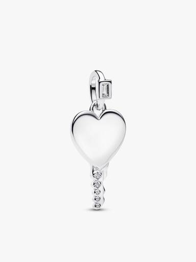 Engravable Heart Key Pendant Necklace
