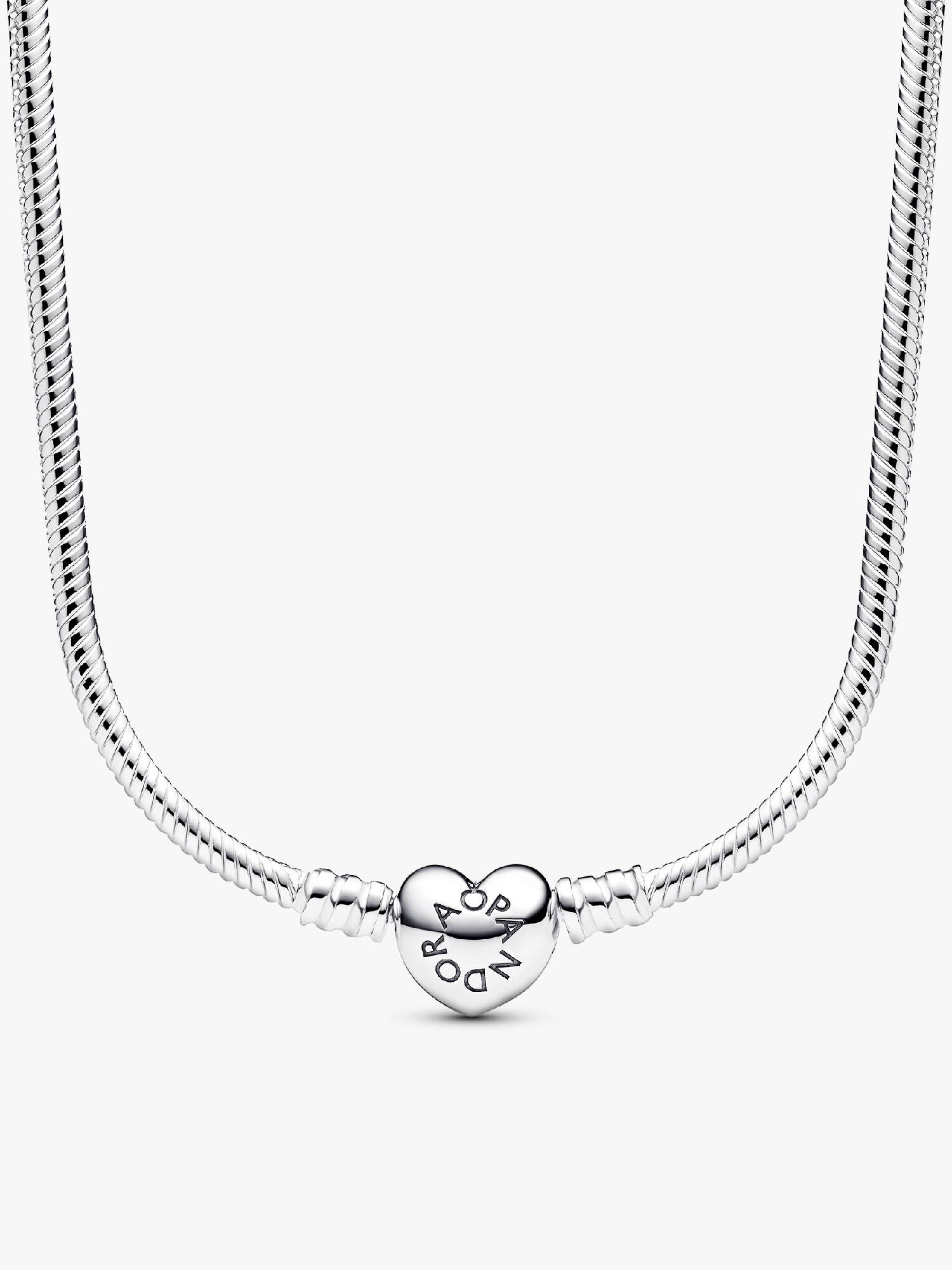 Pandora Moments Heart Clasp Snake Chain Necklace