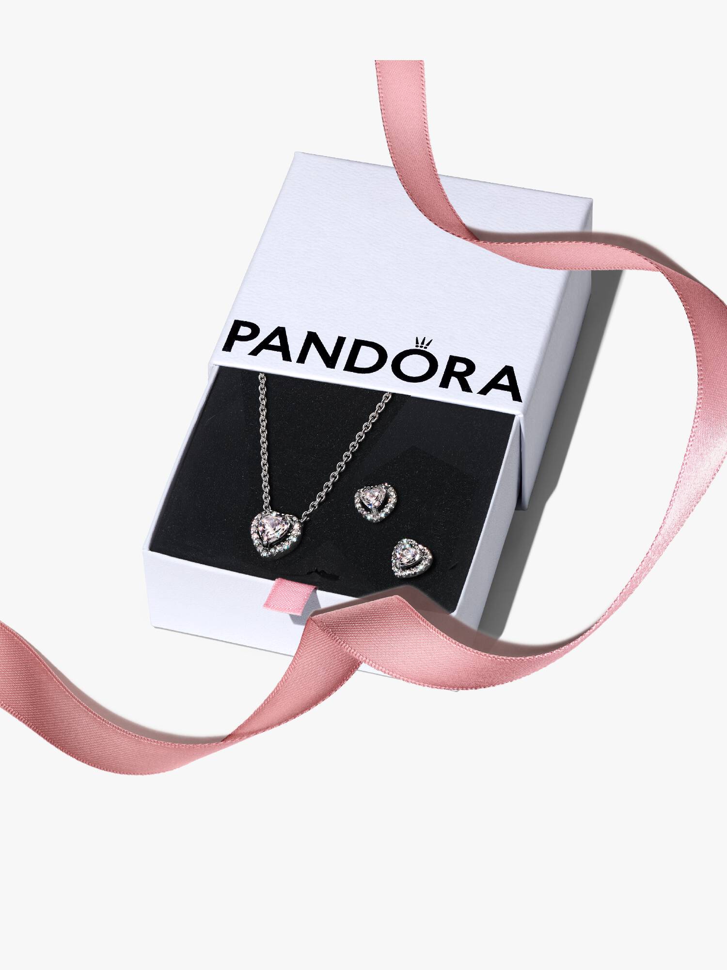 Silver Elevated Heart Jewelry Gift Set