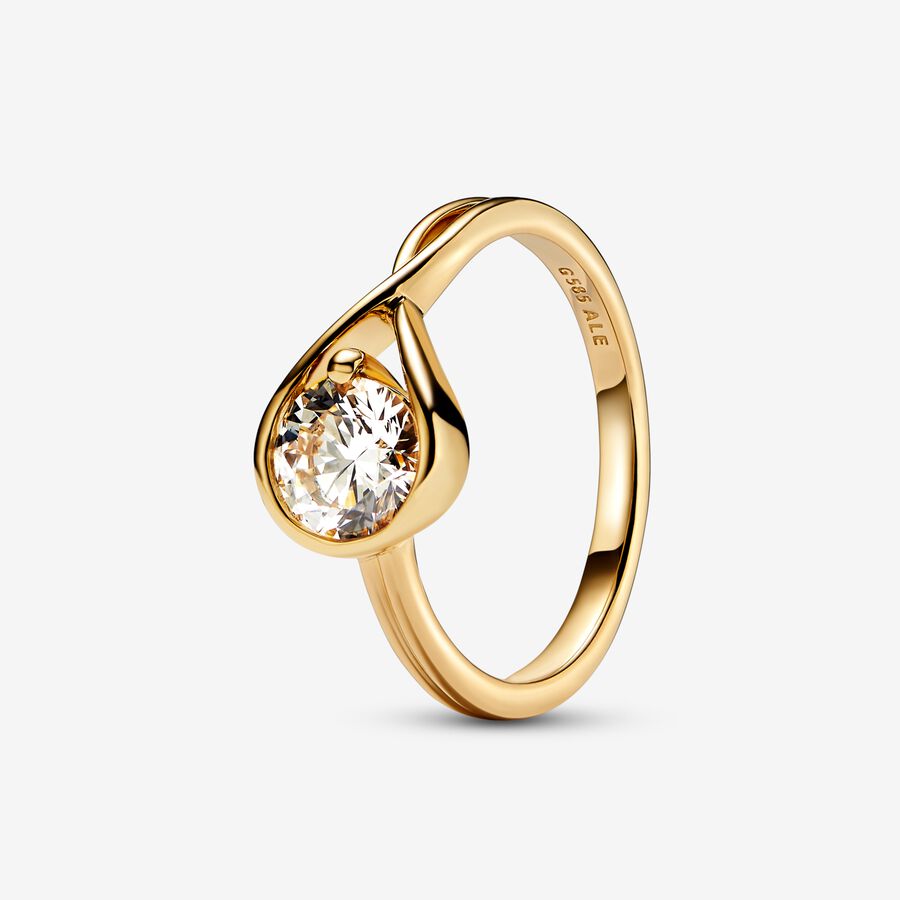 Pandora Women's Brilliance 1ct Lab-Created Diamond Yellow Gold Ring - Size 6.5
