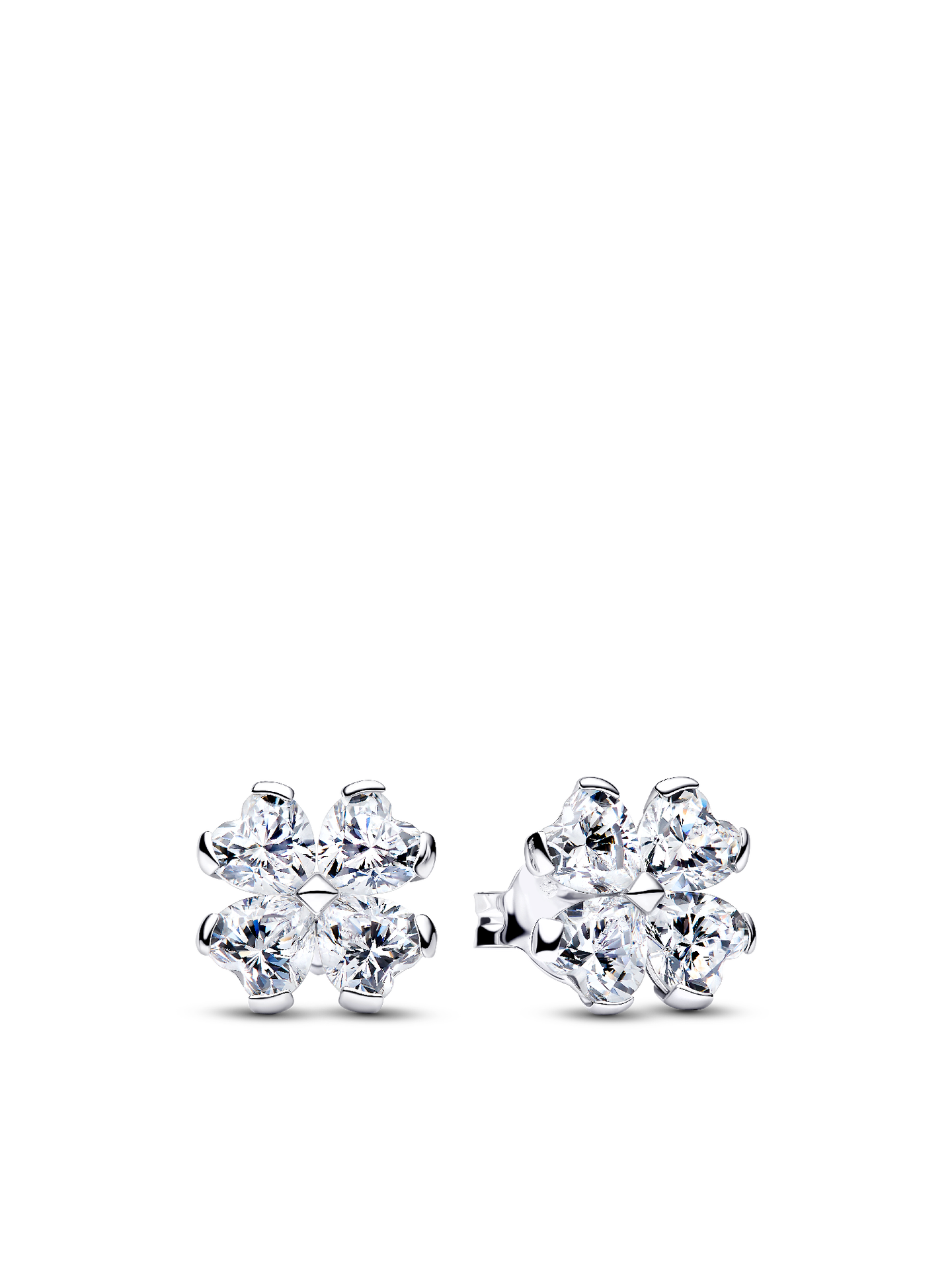 Женские серьги Pandora Sparkling Lucky Clover, цвет: Серебро — фото 1
