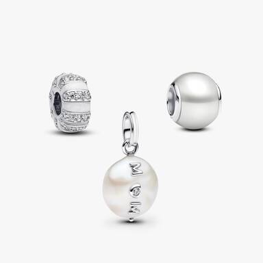 Silver Pearlescent Charm Trio