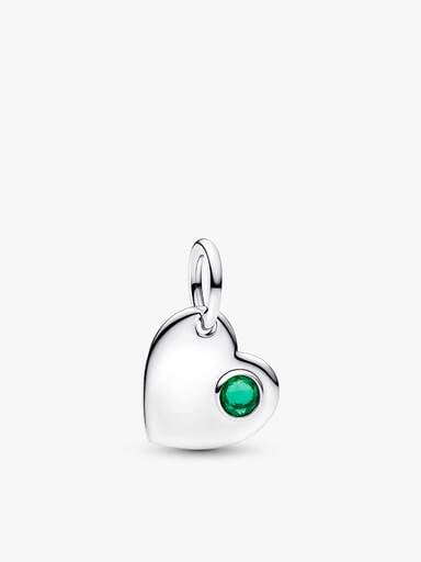 May Birthstone Heart Pendant Necklace