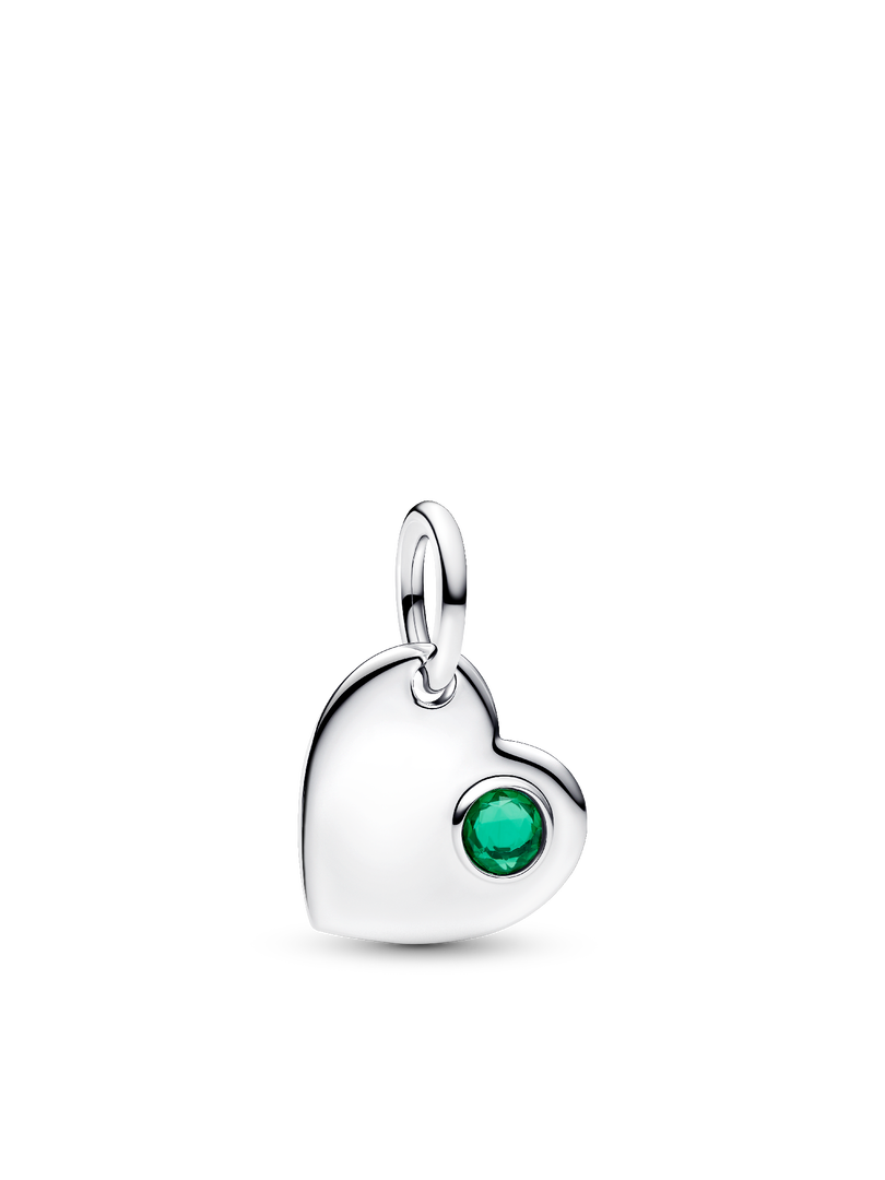 May Birthstone Heart Pendant Necklace