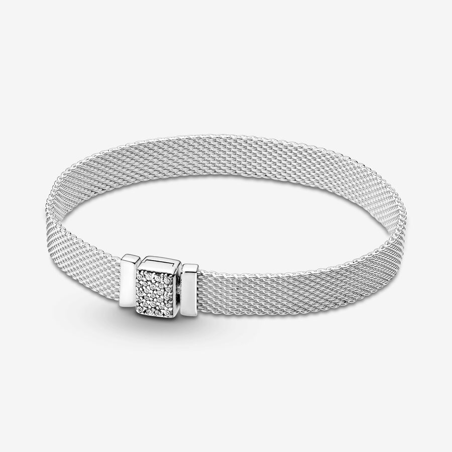 Bracelet For Women Big Square Austia Crystal Stone Silver Color