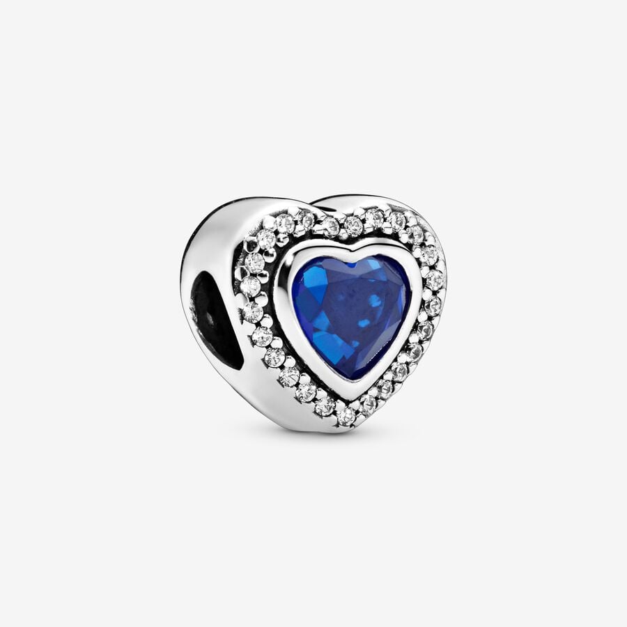 FINAL SALE - Sparkling Blue Heart Charm image number 0