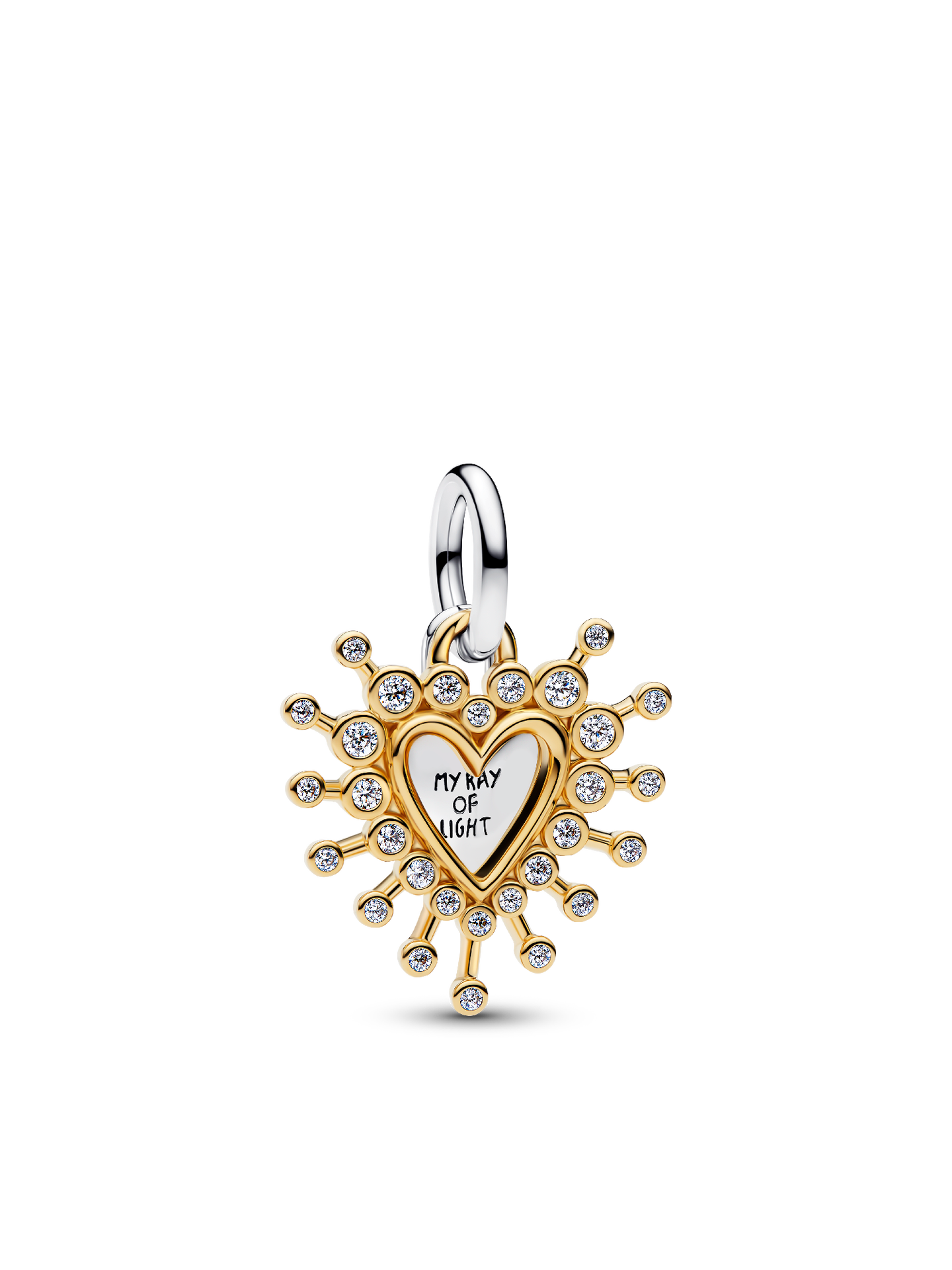 Женский шарм Pandora Radiant Heart Double Dangle Charm, цвет: Двухцветный — фото 1