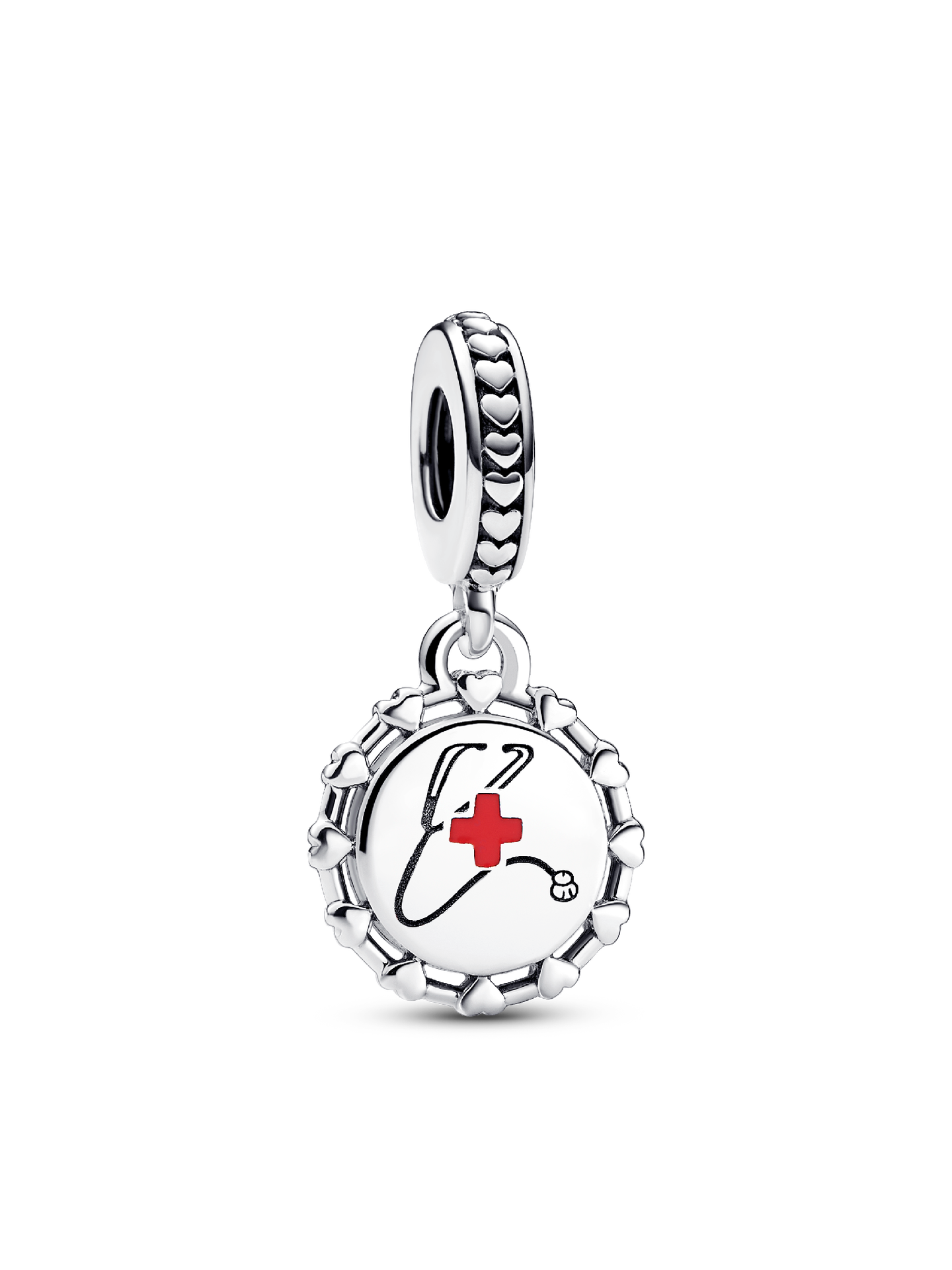Женский шарм Pandora Stethoscope Engravable Dangle Charm, цвет: Серебро — фото 1
