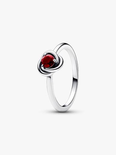 January Red Eternity Circle Ring
