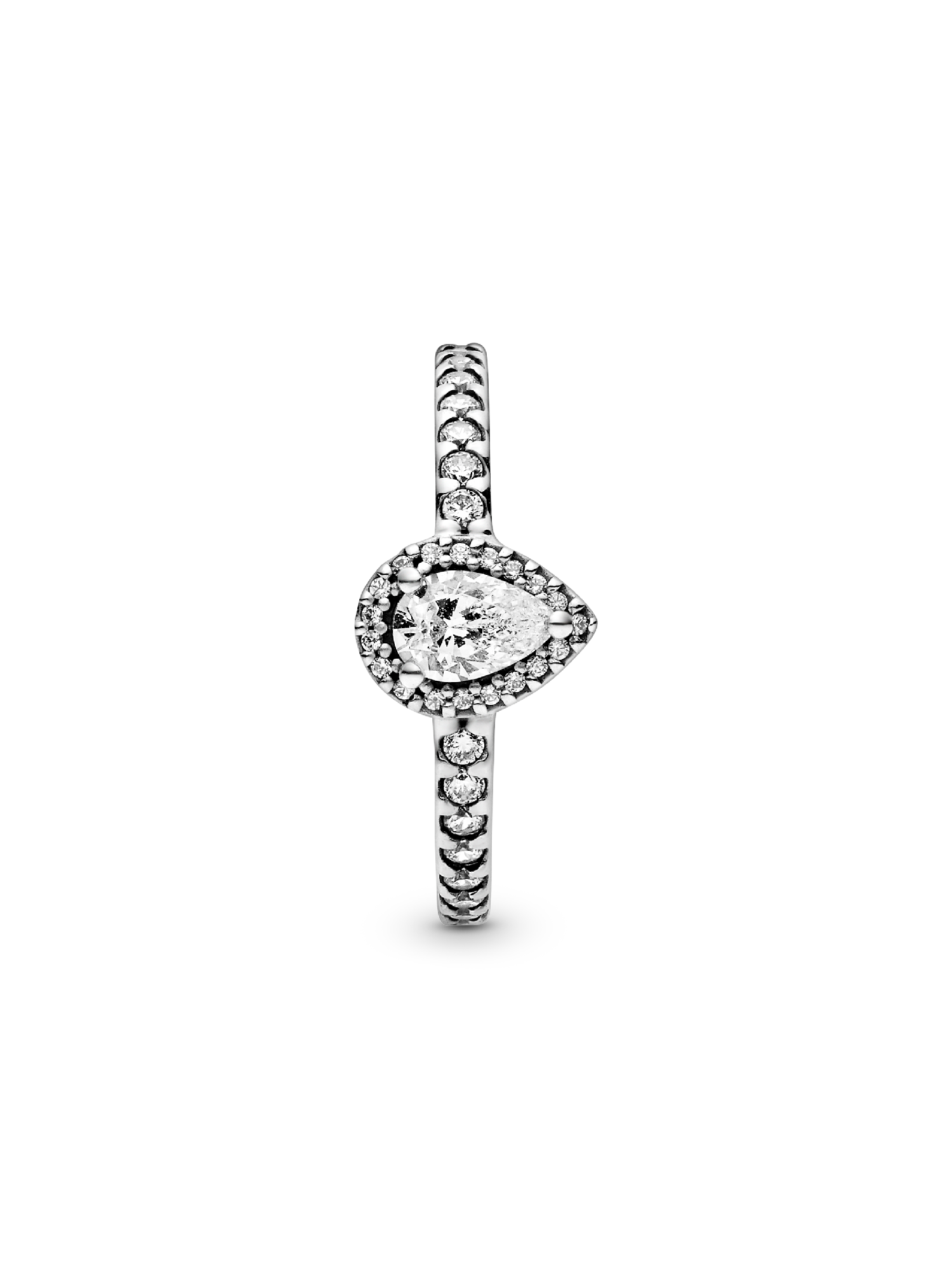 Classic Teardrop Halo Ring
