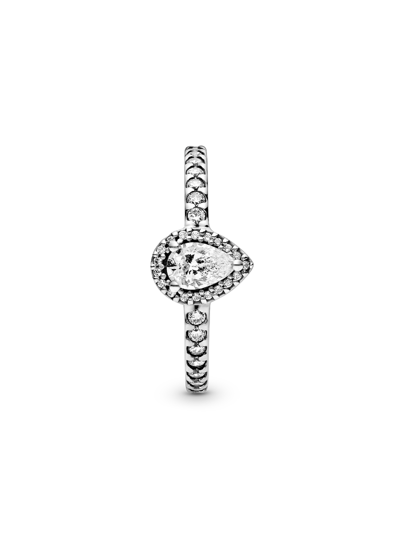 Classic Teardrop Halo Ring