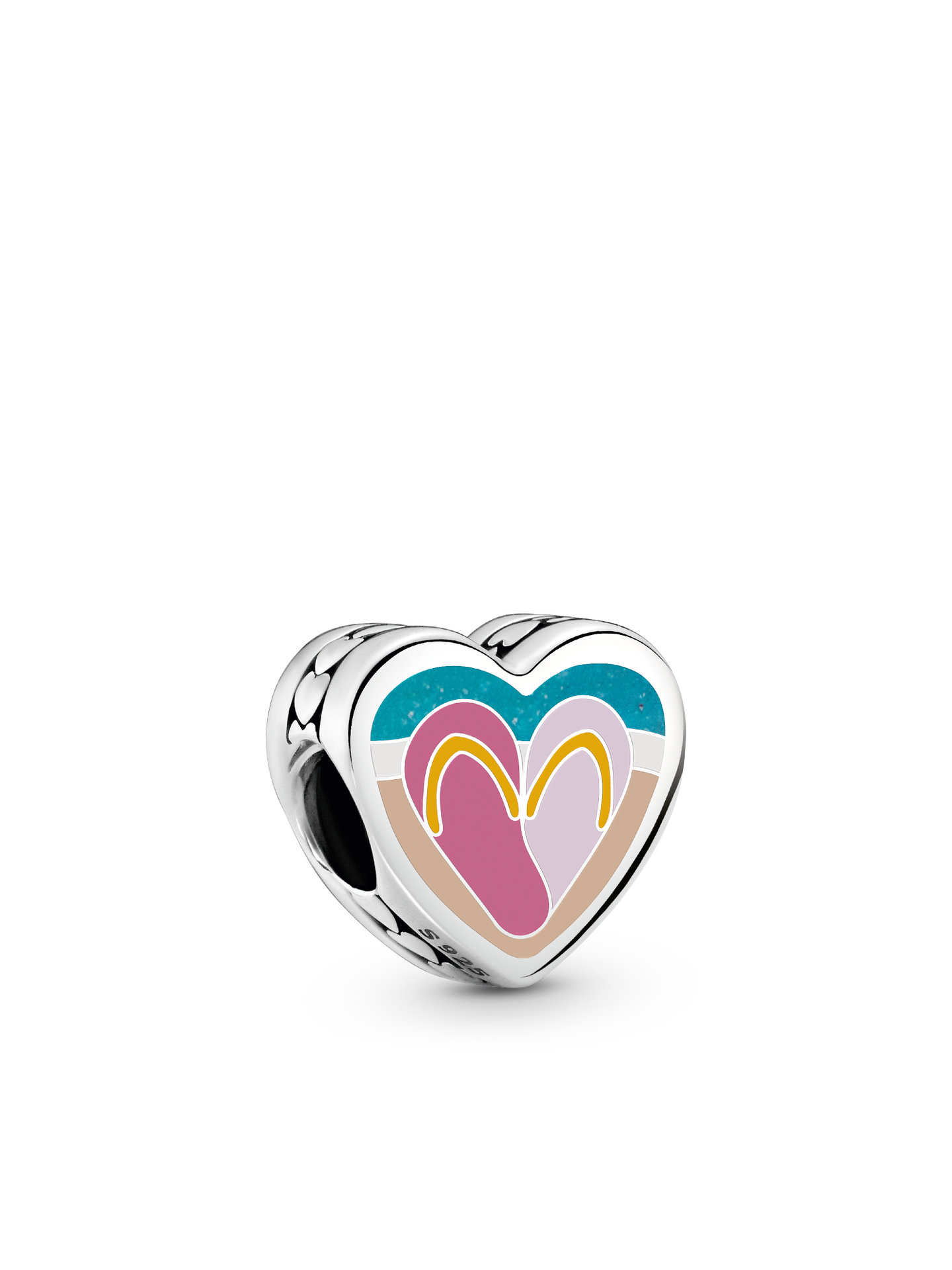 Женские сандалии Pandora Beach Sandal Heart Charm, цвет: Серебро — фото 1