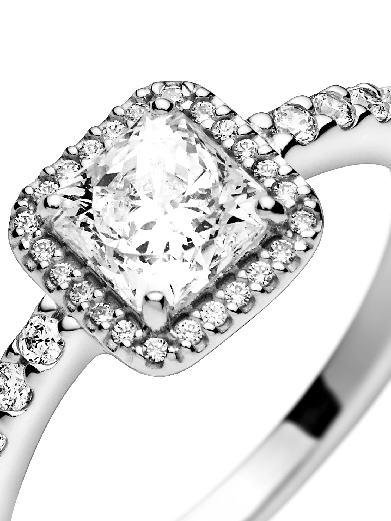 Square Sparkle Halo Ring