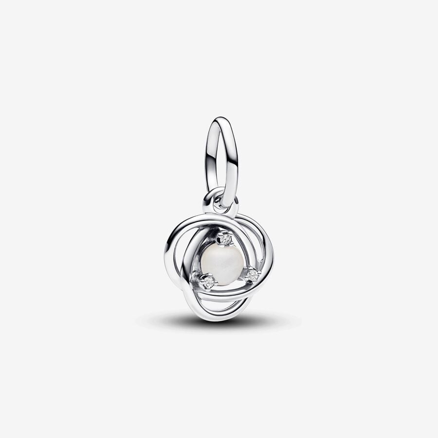 June White Eternity Circle Dangle Charm image number 0