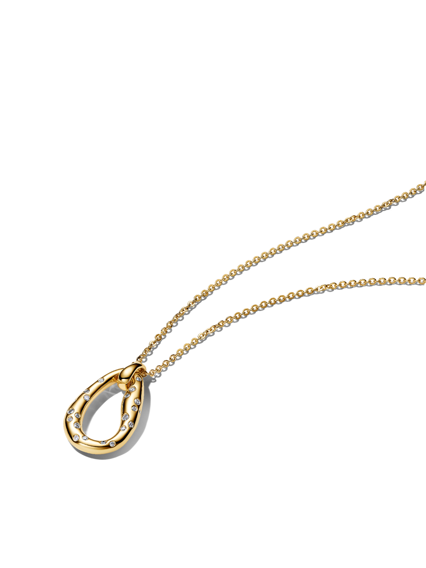 Женские колье Pandora Organically Shaped Stone-Set Pendant, цвет: Позолоченный