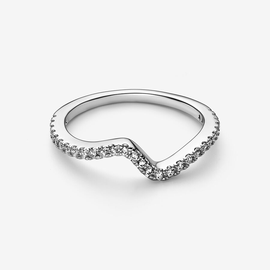 Sparkling Wave Ring | Sterling silver | Pandora US