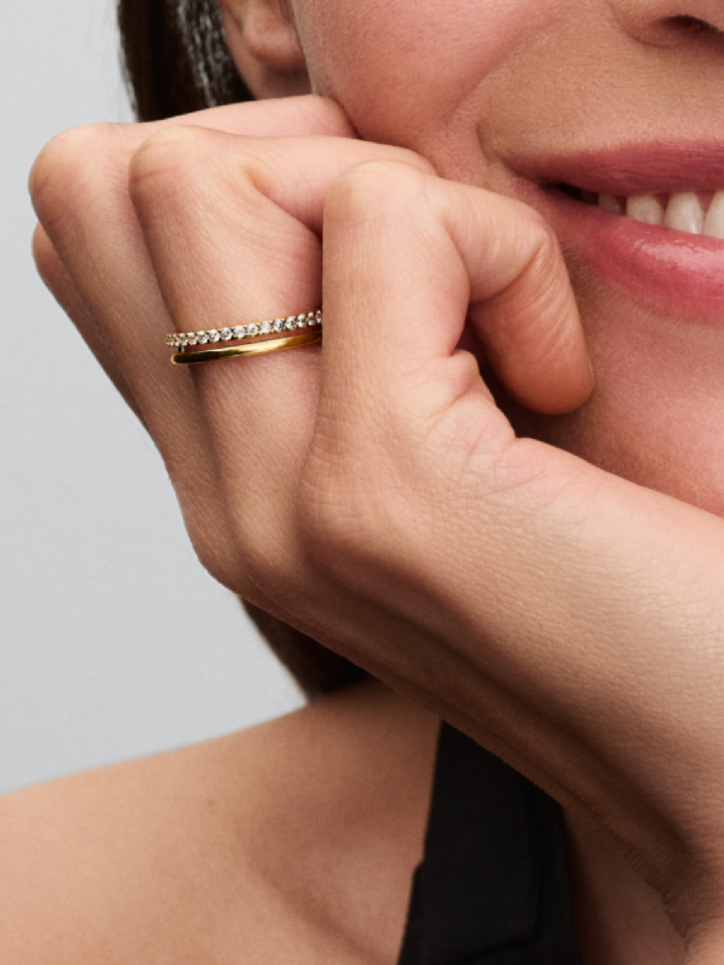 Женское кольцо Pandora Double Band, Gold plated, цвет: Позолоченный — фото 3