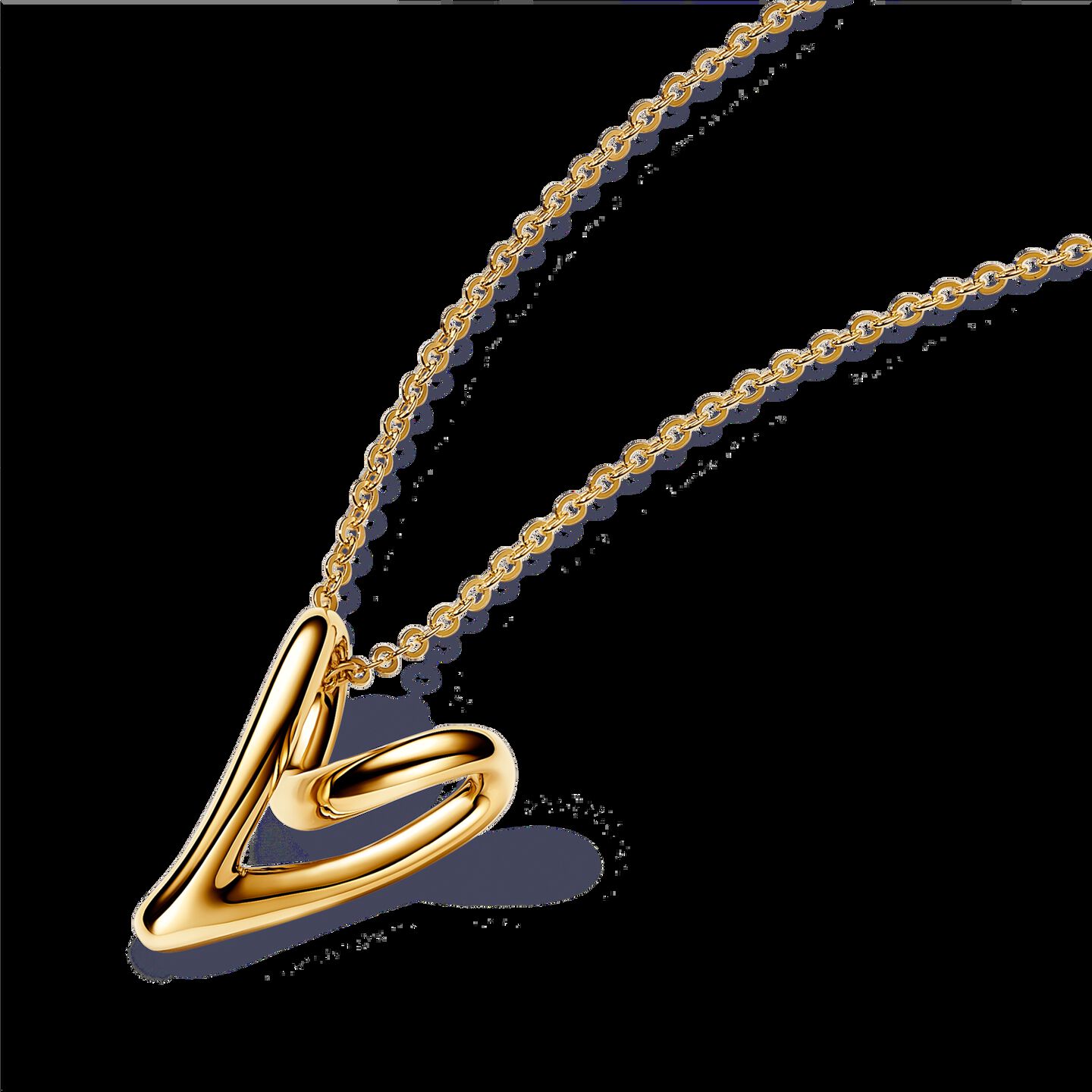 Женское колье Pandora Organically Shaped Heart Pendant, Gold plated, цвет: Позолоченный — фото 2