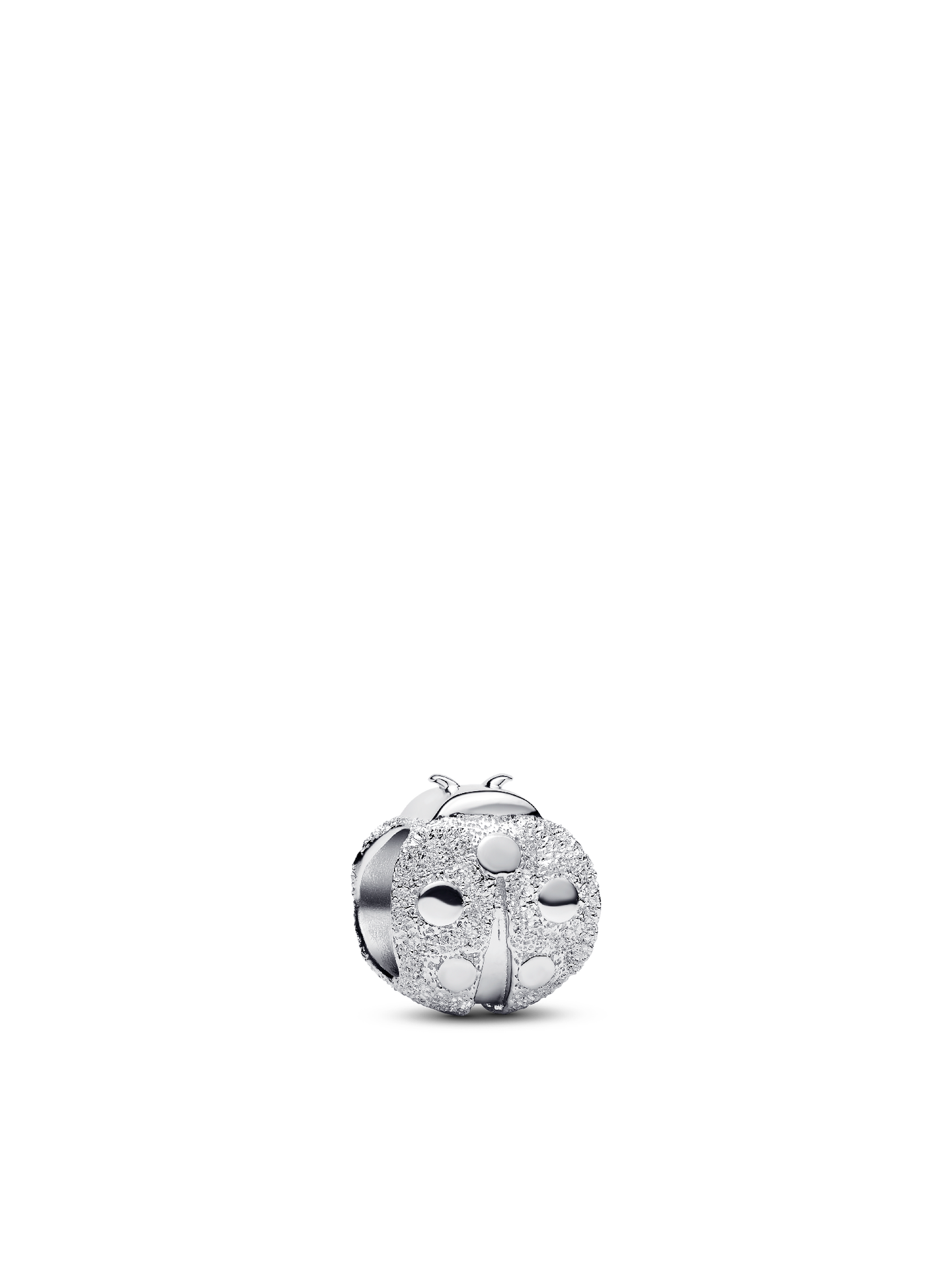 Женский шарм Pandora Textured Ladybird Mini Charm, цвет: Серебро — фото 1