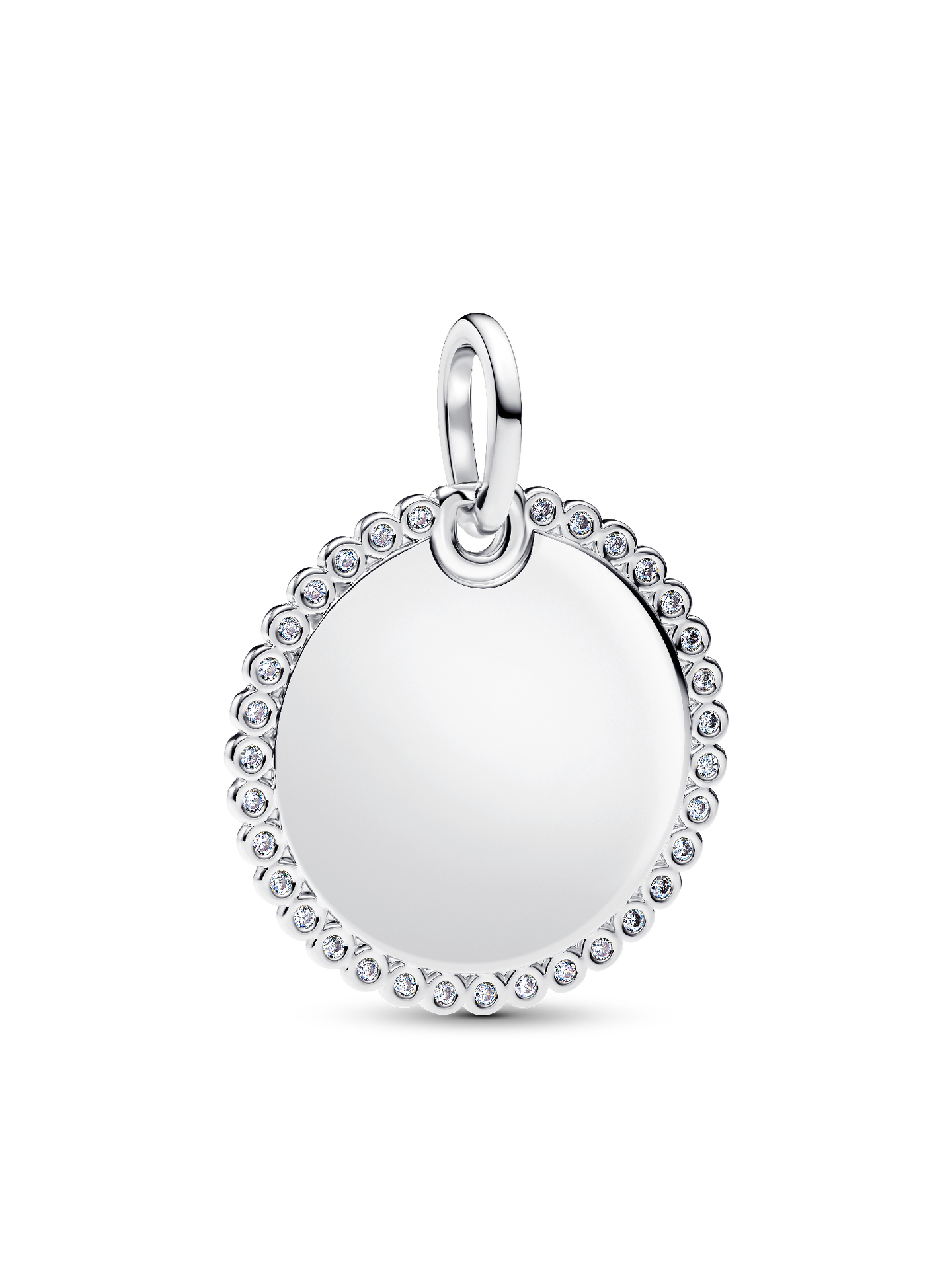 Женская подвеска Pandora Engravable Round Tag, Sterling silver #394007C01, цвет: Серебро — фото 1