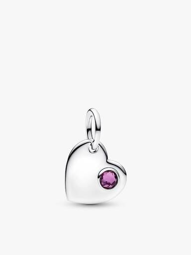 February Birthstone Heart Pendant Necklace