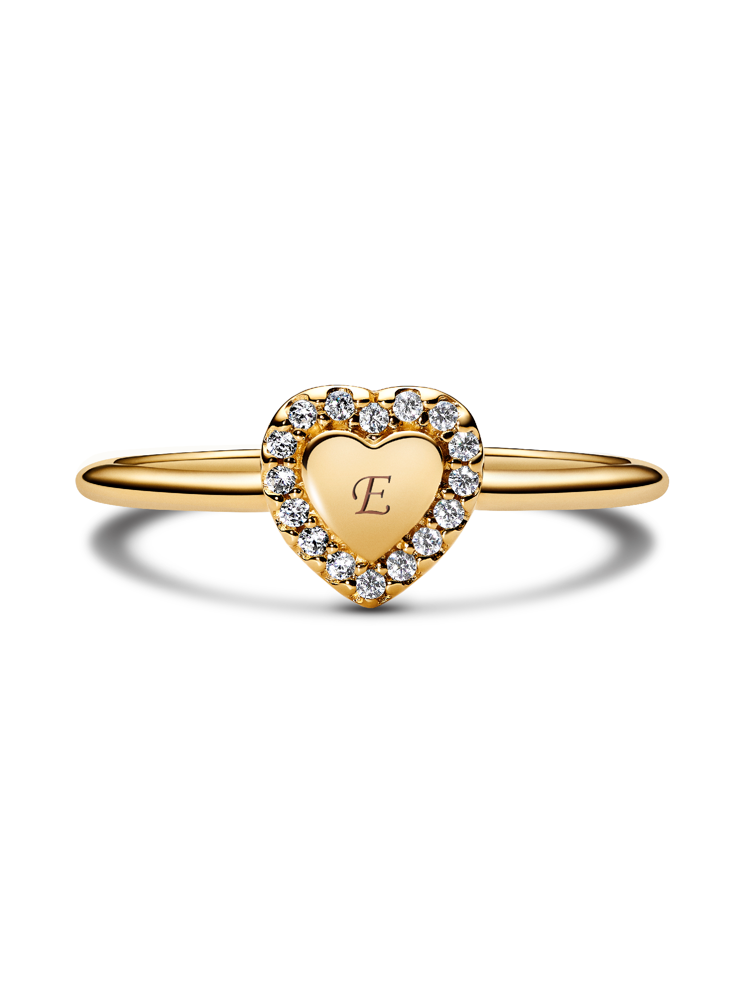 Engravable Heart Halo Ring