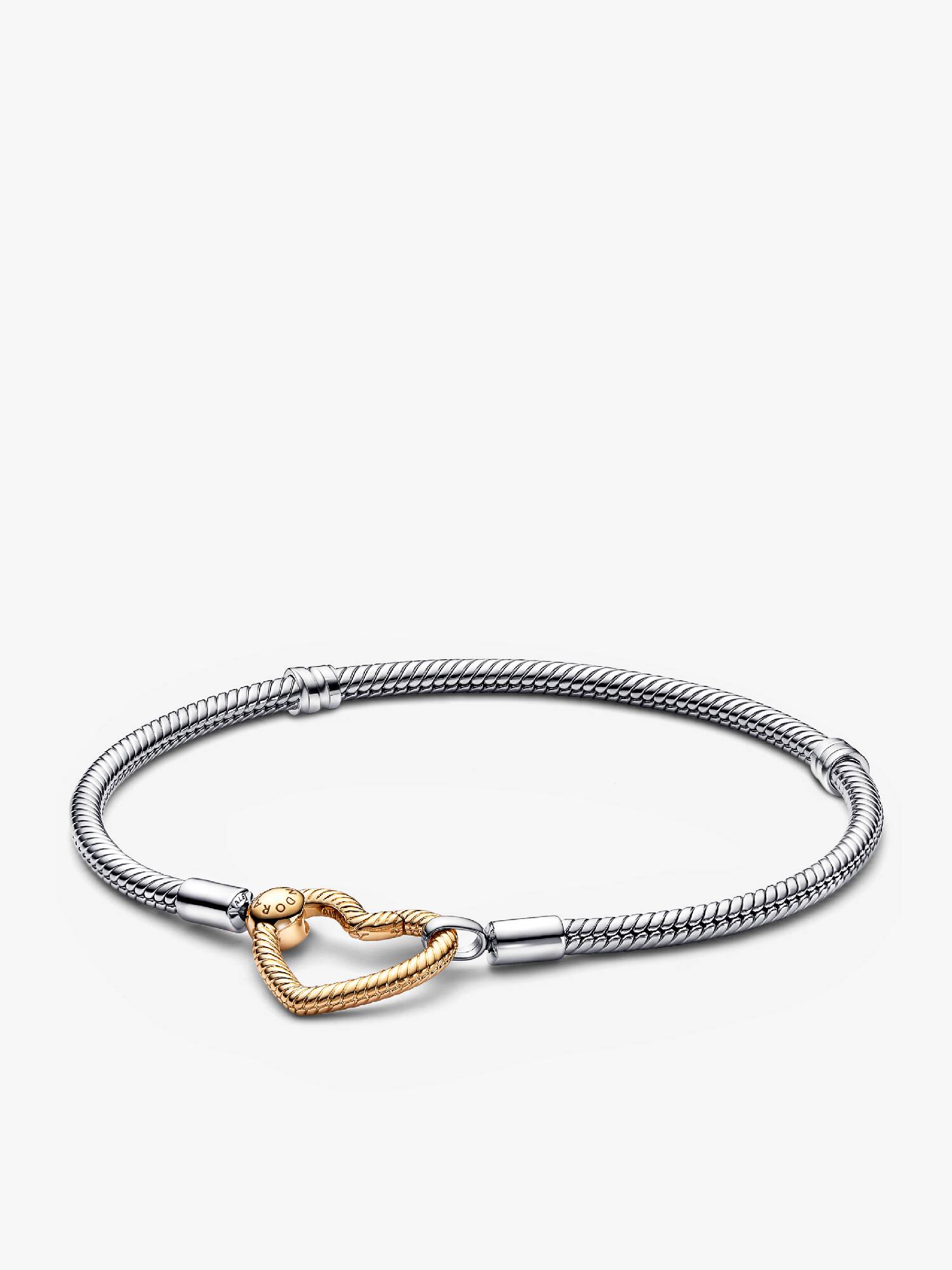 Pandora Moments Heart Closure Snake Chain Bracelet